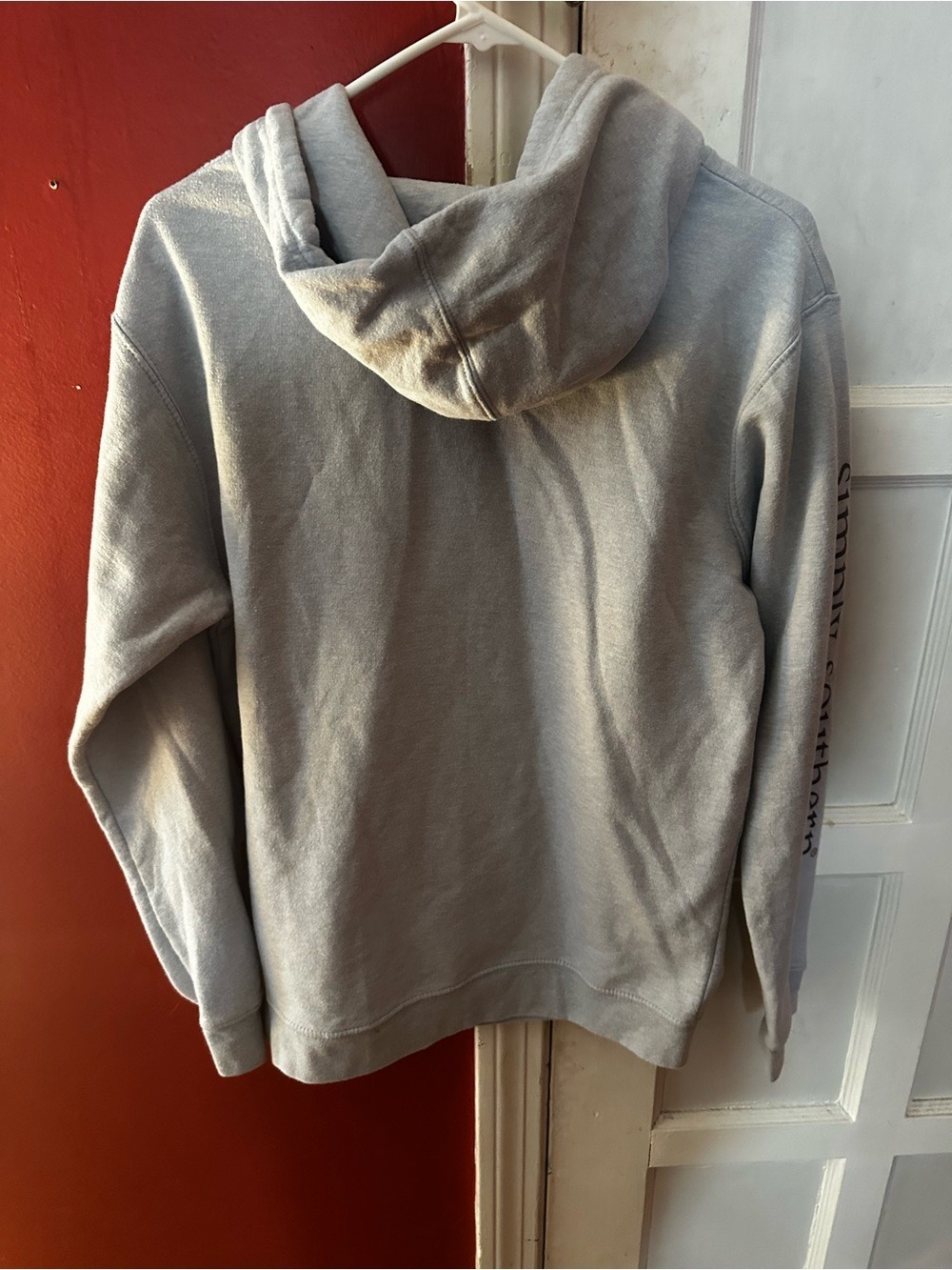 Simply Southern Mountain Graphic Hoodie Sweatshirt Medium Gray Sleeve Print Jeep - Picture 6 of 6